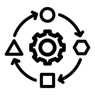 Sikke vektörü ince çizgi simgesi