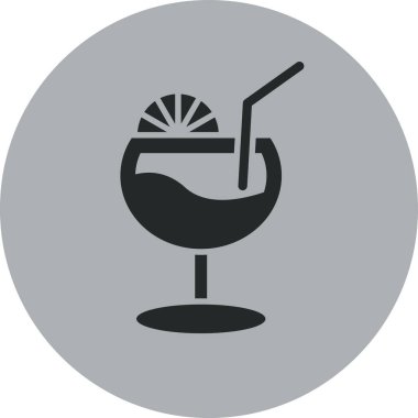 Kokteyl ikonu vektör illüstrasyonu