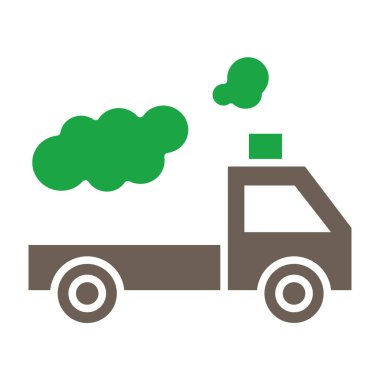 Yeşil yaprak simgesine sahip kamyon.