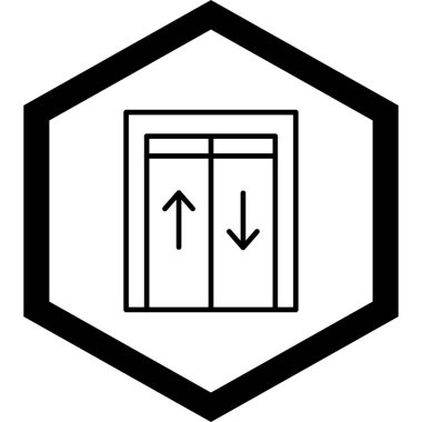 Kapı simgesinin vektör illüstrasyonu,