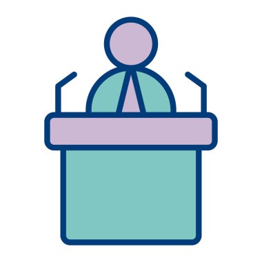 Konferans ikonu. özet konferans vektör renk sembolü izole edildi