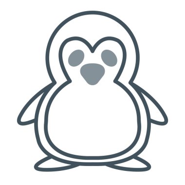 penguen vektör çizgisi renk simgesi