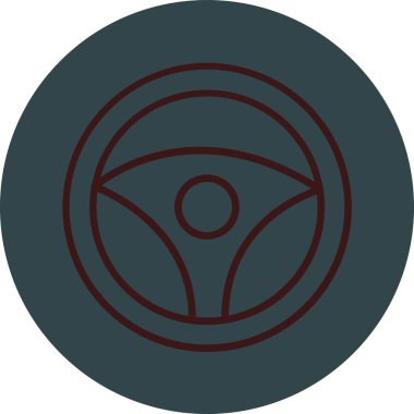 modadan izole edilmiş arka planda araba direksiyon simgesi