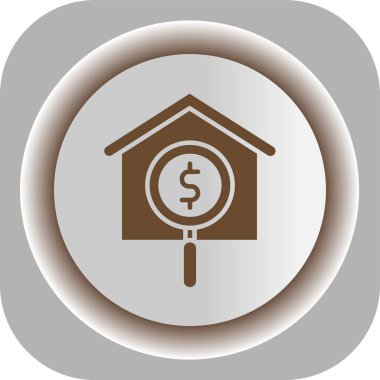 ev ve dolar simgesi, basit vektör illüstrasyonu