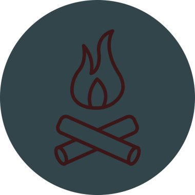 Kamp ateşi. Web simgesi basit illüstrasyon