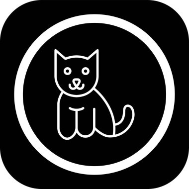 Soyut arkaplanda izole edilmiş hayvan kedi simgesi