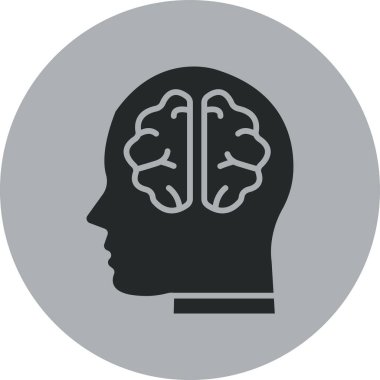 Beyin. Web simgesi basit illüstrasyon
