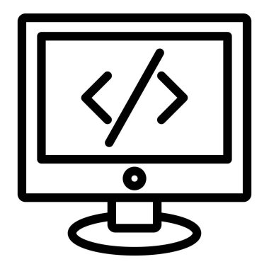 Bilgisayar kodlaması. Web tasarımı basit illüstrasyon