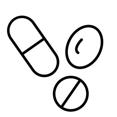 haplar ve kapsüller ikon vektör çizelgesi çizimi