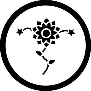 Bir çiçek simgesinin vektör illüstrasyonu