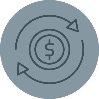 Ok çizgisi ikonlu dolar işareti. vektör illüstrasyonu