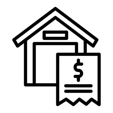 Emlak ikonu vektörü. Mülk tabelası. izole edilmiş sınır sembolü çizimi