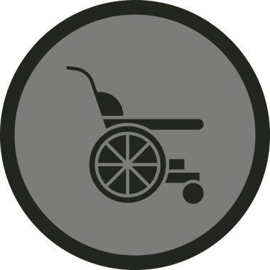 Tekerlekli sandalye düz vektör simgesi