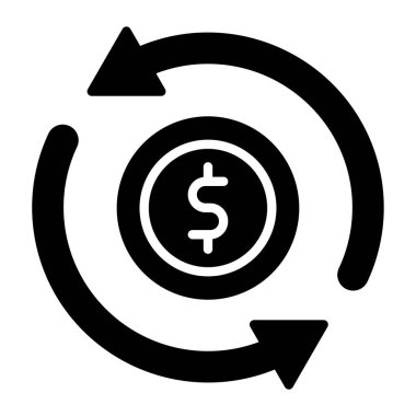 para ve yatırım dairesi simgesi beyaz arkaplan, vektör, illüstrasyon üzerinde izole