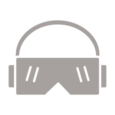 sanal kulaklık düz simgesi, vektör, illüstrasyon