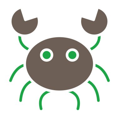 Örümcek. Web simgesi vektör illüstrasyonu.