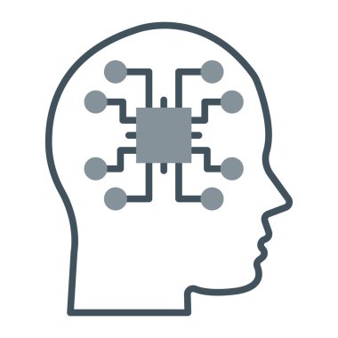 yapay zeka düz vektör simgesi