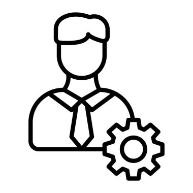 Mühendis vektör ince çizgi simgesi