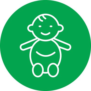 Oyuncak bebek. Web simgesi basit illüstrasyon