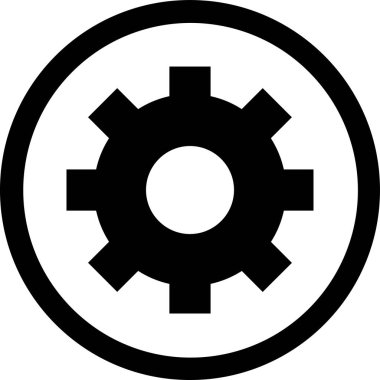 Çarklı dişli tekerlek simgesi katı biçimde