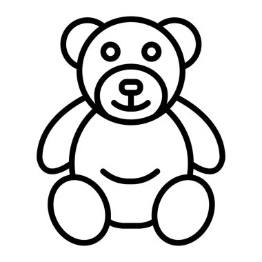 Oyuncak oyuncak ikonu. Beyaz arkaplanda izole edilmiş web tasarımı için oyuncak ayı vektör simgesi