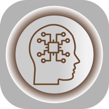 İnsan kafası simgesi olan bir beyin, basit bir taslak çizimi