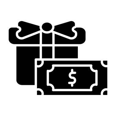 Daire hediye glif simge vektör