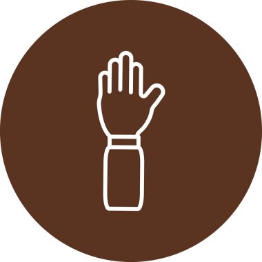 Kahve fincanı simgesi olan bir elin vektör çizimi