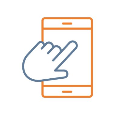 Beyaz arka plan üzerinde izole akıllı telefon simgesi