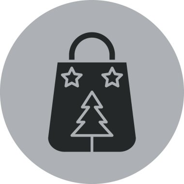 çanta noel süsleme simgesi ana hat biçiminde