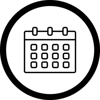 Takvim simgesi vektör illüstrasyonu