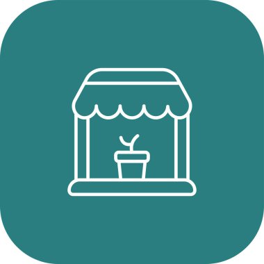 shop web düz simgesi, vektör illüstrasyonu