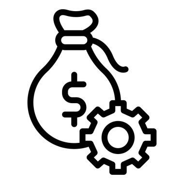 Dolar vektör ince çizgi simgesi