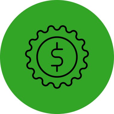 Vites vektör simgesi. bu yuvarlak düz sembol beyaz arkaplanda yeşil ve beyaz renklerle çizilir