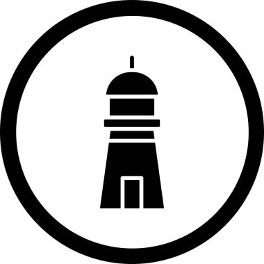 Bir deniz feneri simgesinin vektör çizimi