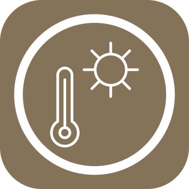 Arka planda izole edilmiş iklim tahmini güneş ikonu. Hava tahminleri sembolü vektör illüstrasyonu