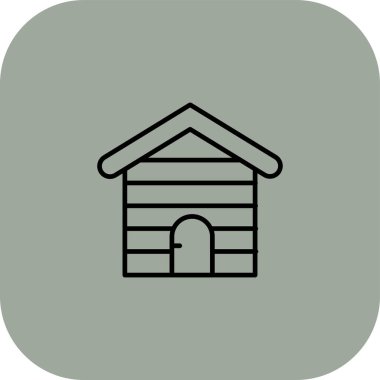 ev düz simgesi, vektör illüstrasyonu