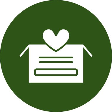 Aşk mektubu olan kalp, basit vektör çizimi