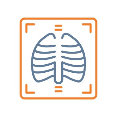 Akciğer ikonu vektörü. İnce çizgi işareti. izole edilmiş sınır sembolü çizimi