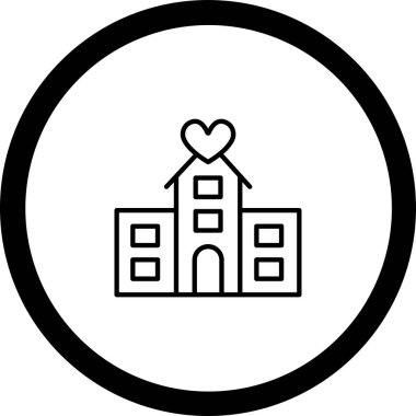 ev vektör simgesi dizaynlı kalp