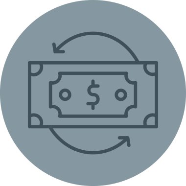 Dolar düz vektör simgesi