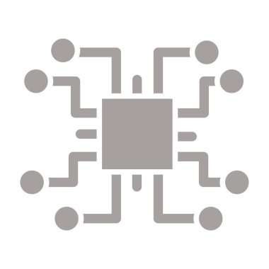 işlemci vektör simgesi, düz tasarım sembolü