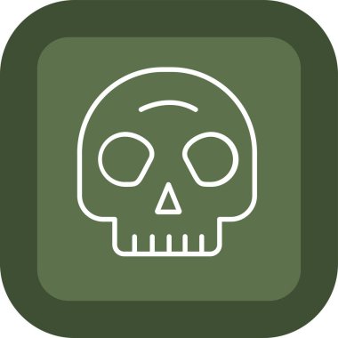 kafatası vektör simgesi. resim biçimi yuvarlak kare düğmeli, yumuşak yeşil ve gri renkli düz simge sembolüdür.