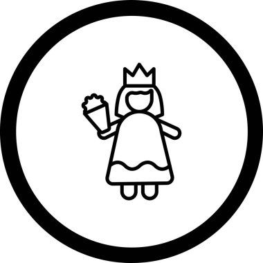 Taç simgesi olan bir kadının vektör çizimi