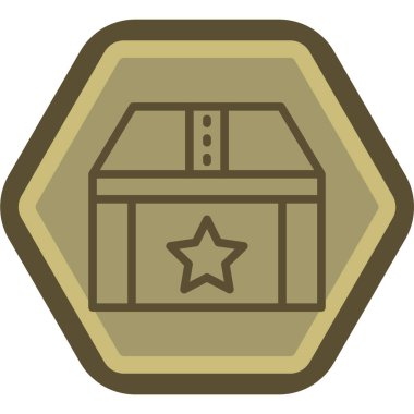 Altın yıldız simgesi, basit vektör illüstrasyonu