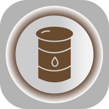 Benzersiz Petrol Varili Vektör Hattı Simgesi
