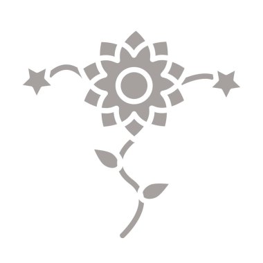 Çiçek dekoratif simgesi taslak biçiminde