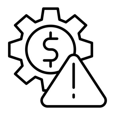 dişli ikonlu dişli. İzole edilmiş beyaz arkaplan üzerinde web tasarımı için dişli vektör simgesi olan ana hat dişlisi