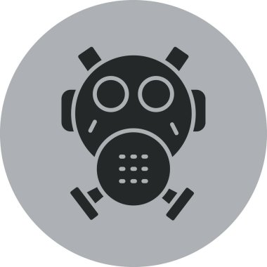 Gaz maskesi vektör simgesi. Düz çizim. gaz maskesi sembolü.