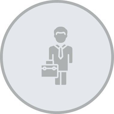 Evrak çantası simgesi olan bir adamın vektör çizimi